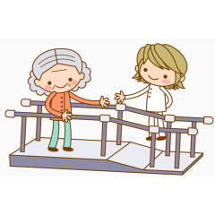 矢量老人和女孩