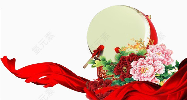 喜庆鼓彩带