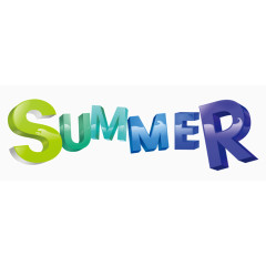 唯美精美夏日英语字母summer艺术字