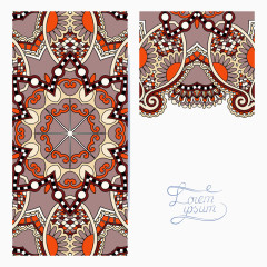 复古传统花纹 红墨色