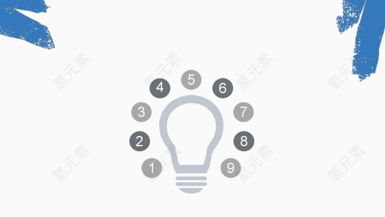 蓝色彩墨涂鸦ppt模板