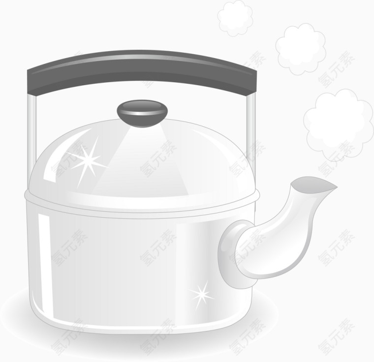 烧水壶3D矢量图