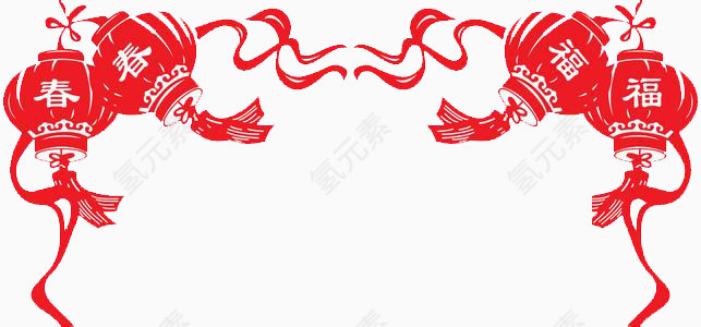 灯笼边框新年素材