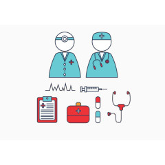 卡通医护人员医生