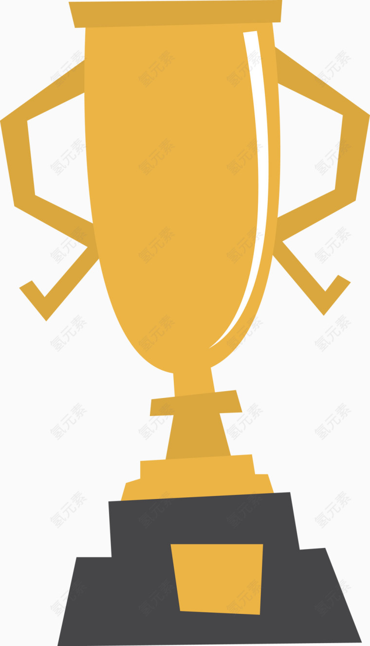 卡通金色奖杯