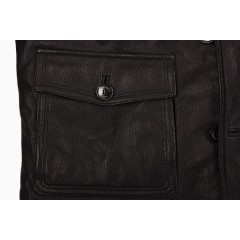 男士商务休闲黑色皮衣