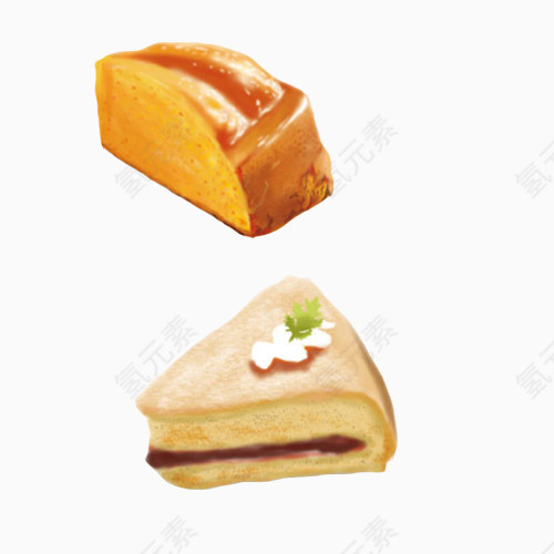 法式小面包手绘画素材图片