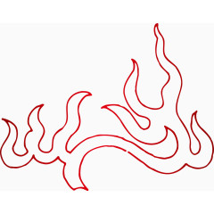 矢量红色火苗线描装饰