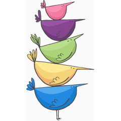 矢量叠罗汉的小鸟