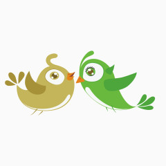 矢量卡通一对小鸟