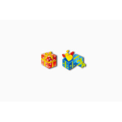 蓝红两色圣诞礼物盒