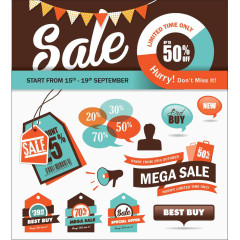 扁平化淘宝销售标签图片