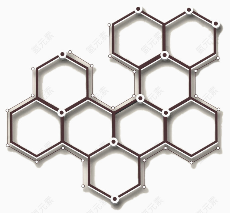 六边形简约元素信息图案