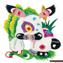 中国年贺新春剪纸图标