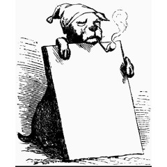 抽烟小狗卡通插图