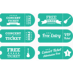 蓝色简约活动门票矢量图