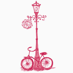 路灯下的自行车