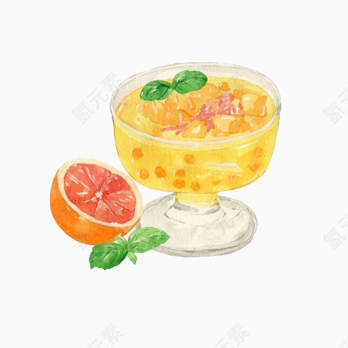 杨枝甘露手绘画素材图片