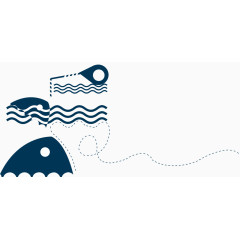 蓝色的创意海浪鱼