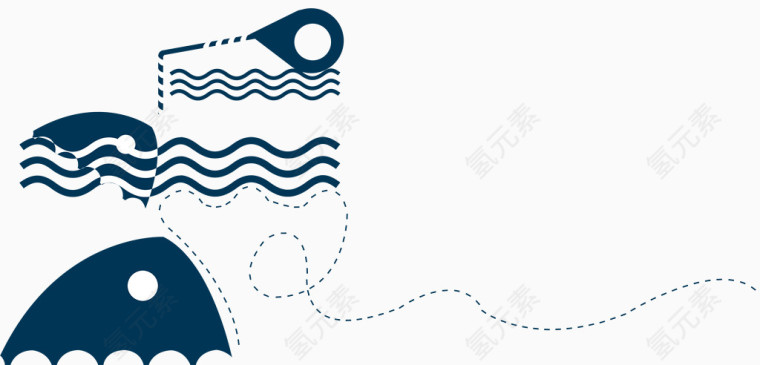 蓝色的创意海浪鱼