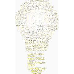 矢量手绘文字排版灯泡形状