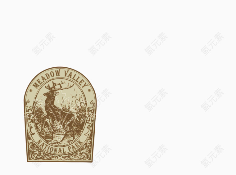 驯鹿标牌户外探险外套勋章衣标服装设计