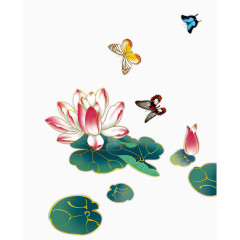 简约淡雅传统荷花图
