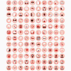 红色圆形常用矢量图标