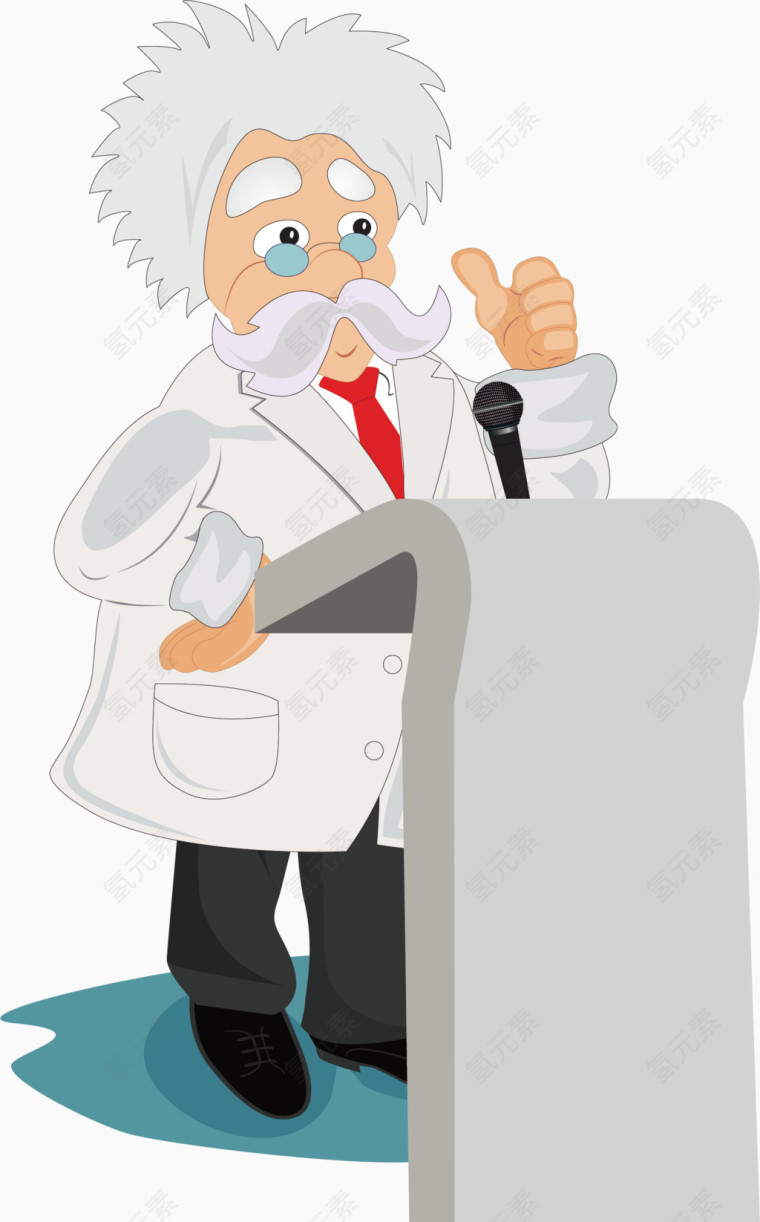 卡通演讲的老者矢量图