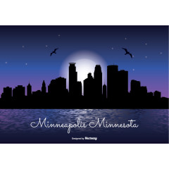 矢量背景夜间闹市区