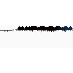 海边小木屋剪影矢量