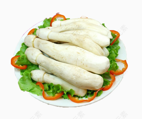 摆盘装鸡腿蘑菇图片