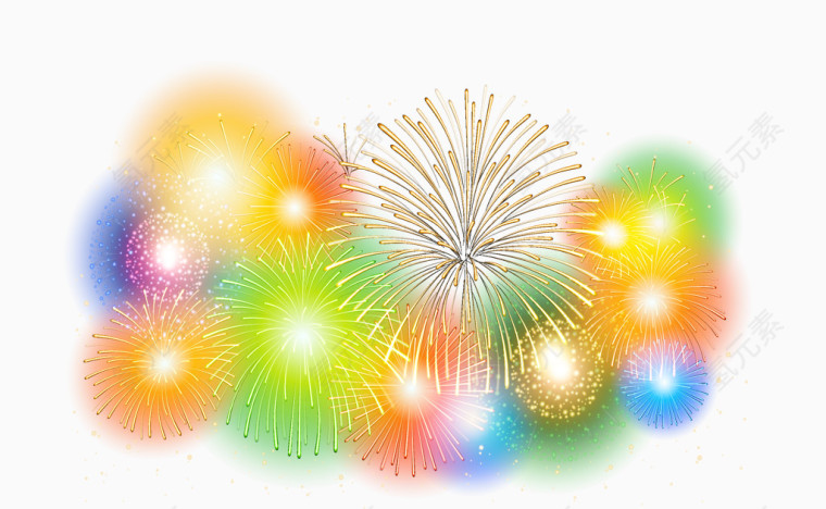 彩色的烟火素材