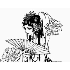 古风戏子人物手绘线稿