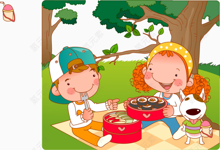 卡通野营露营矢量素材