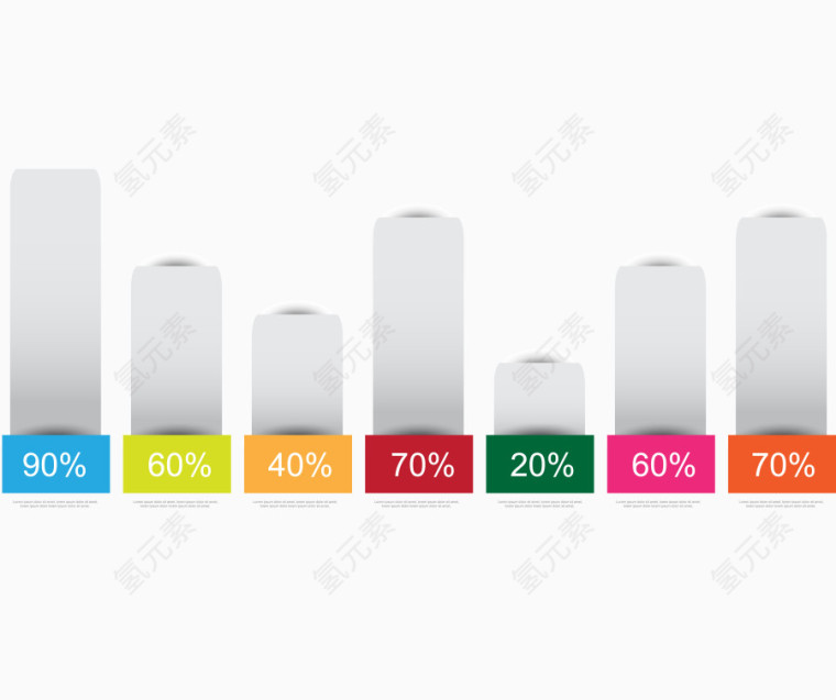 矢量ppt素材数据比例柱形图百分比