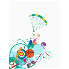 彩色运动球类元素