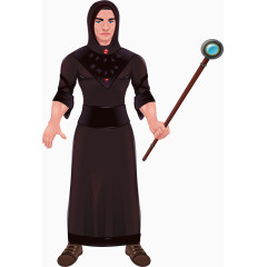 手拿权杖的牧师