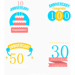 生日纪念周岁矢量素材