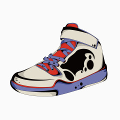 矢量卡通男生篮球鞋运动鞋