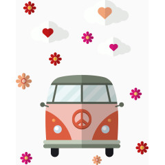 矢量远方的大巴车