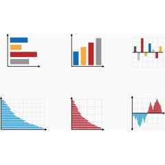 PPT专用素材柱形图矢量图