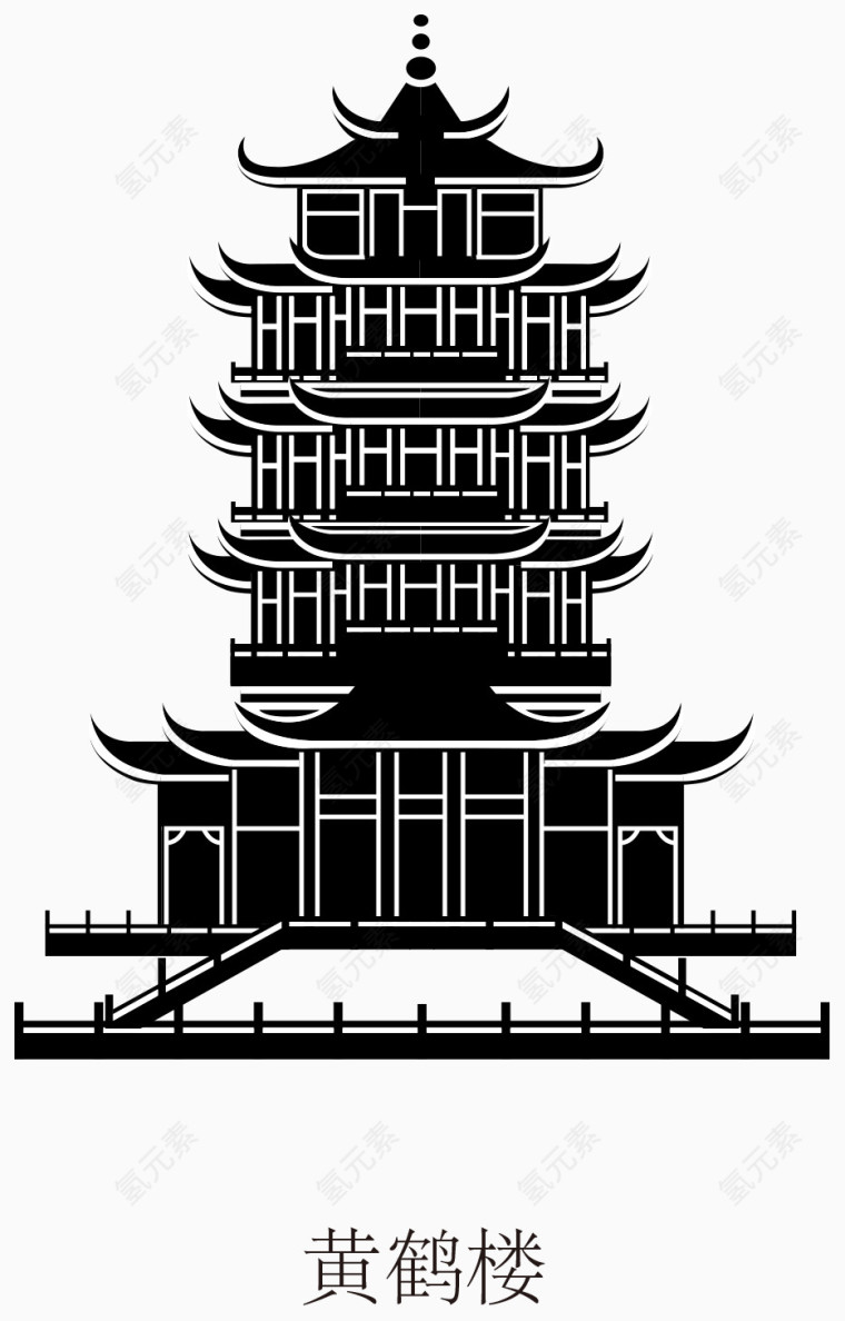 矢量中国建筑黄鹤楼