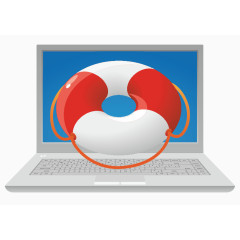 矢量笔记本电脑游泳圈