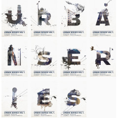 创意复古建筑背景艺术字