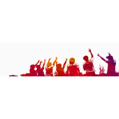 少年欢呼背影红色夕阳免费素材