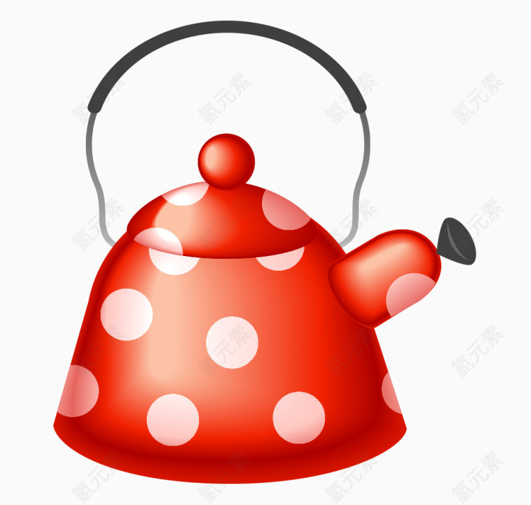 水壶红色斑点矢量