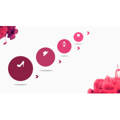 红色创意烟雾ppt模板