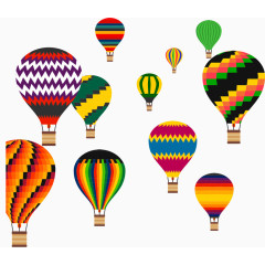 缤纷花纹热气球矢量素材
