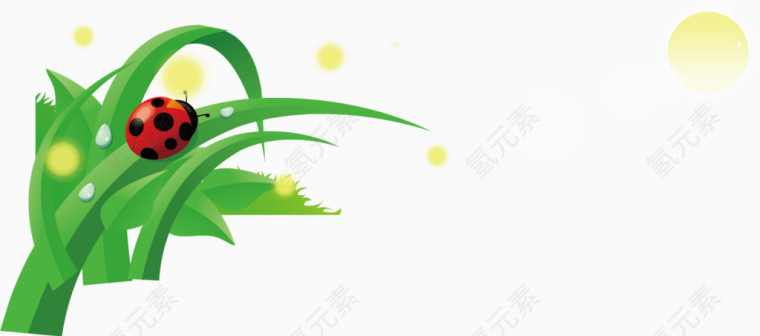 绿色环境瓢虫海报元素